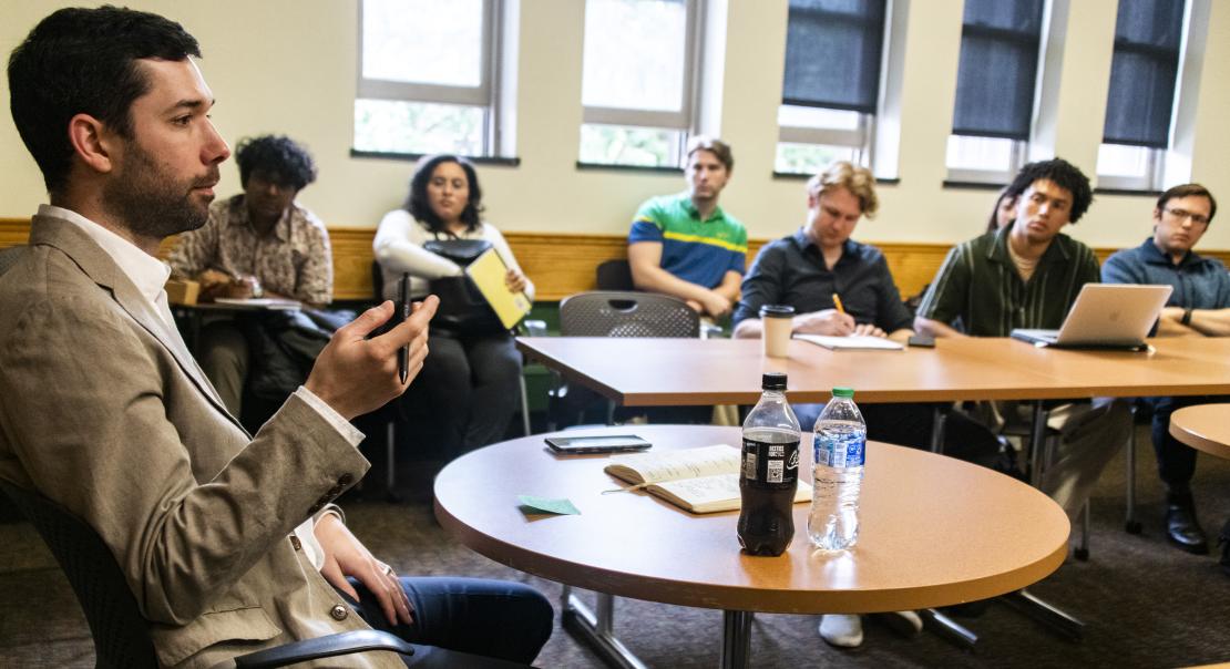 Students engaged in discussion at UChicago SSD MA Industry Showcase